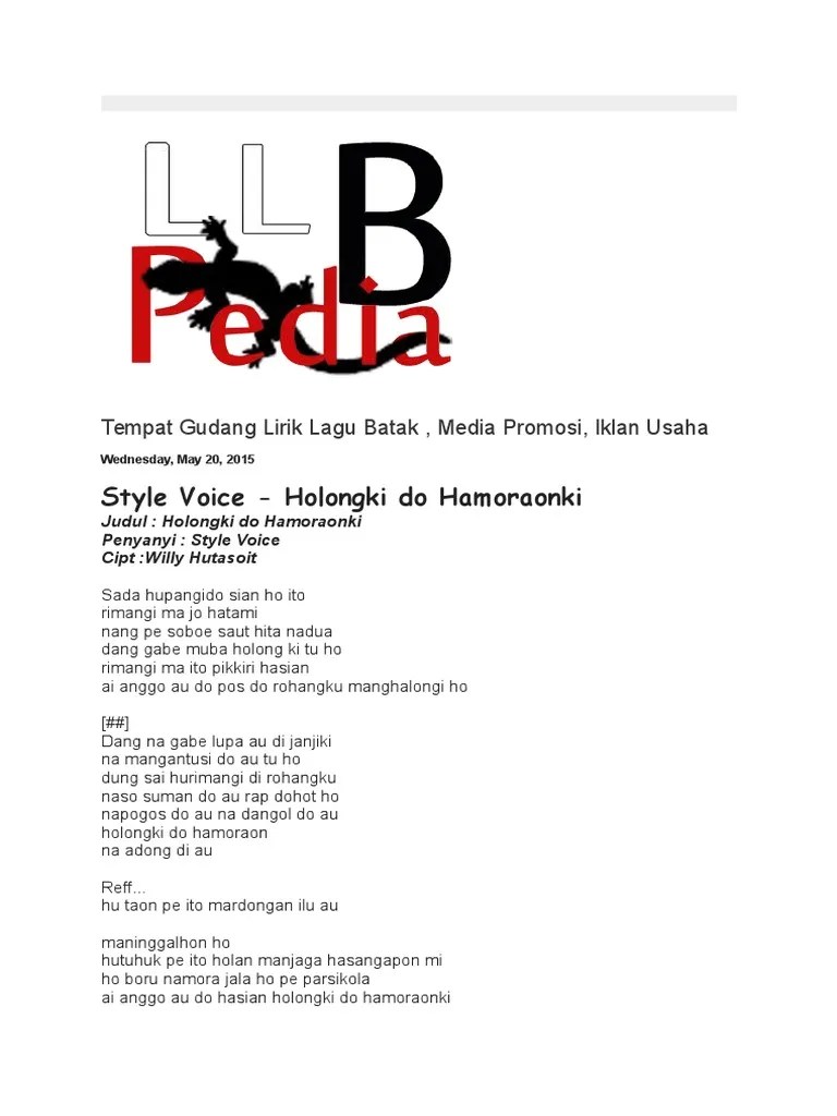 Tempat Gudang Lirik Lagu Batak | PDF
