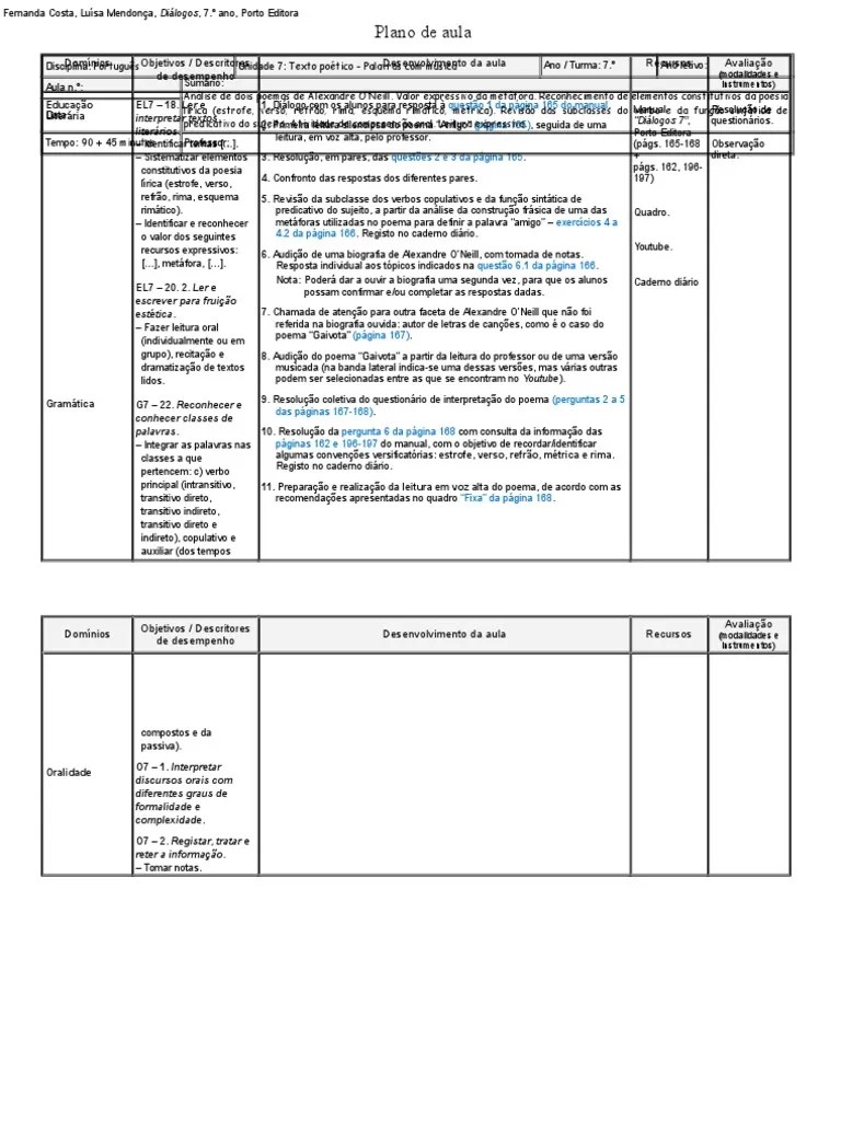 Plano de Aula Texto Poético Poesia Ficção e literatura