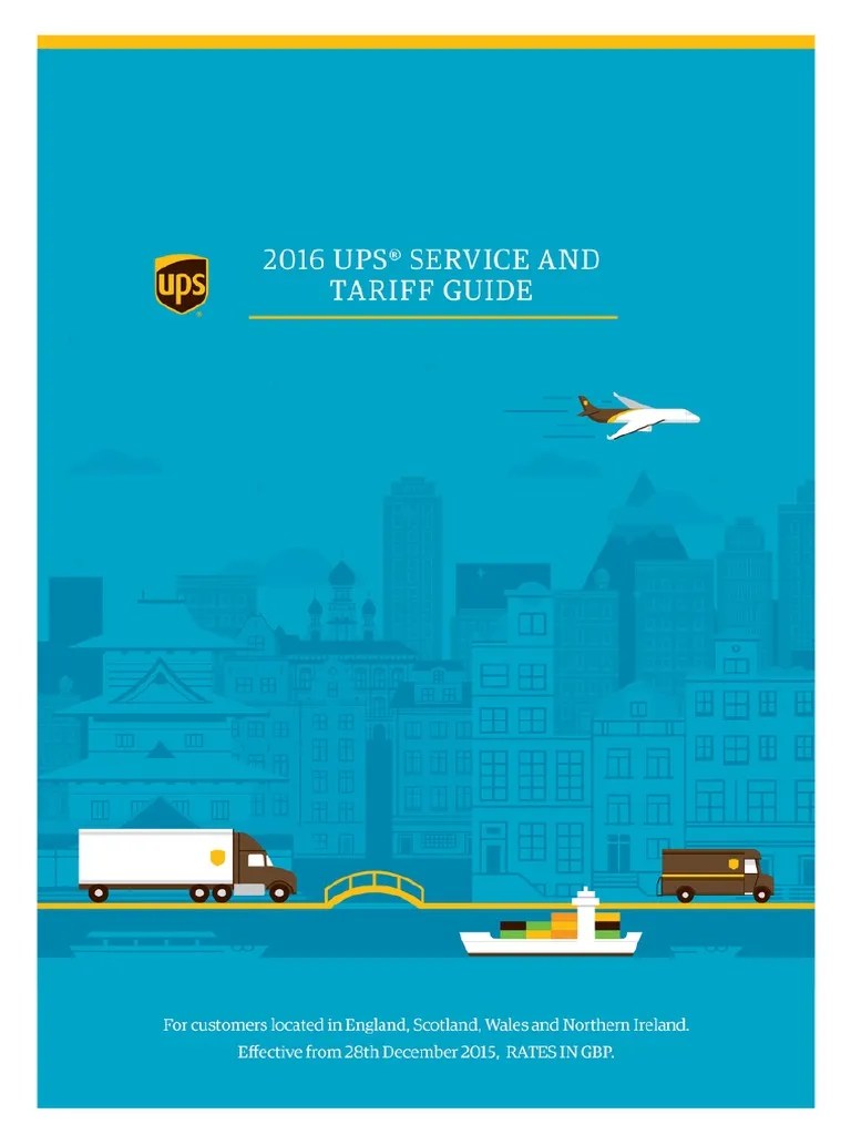 2016 Ups Tariff Guide Cargo European Union