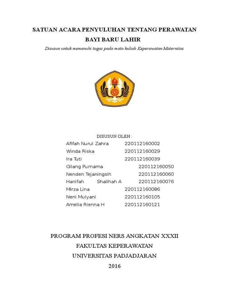 Satuan Acara Penyuluhan Tentang Perawatan Bayi Baru Lahir | PDF