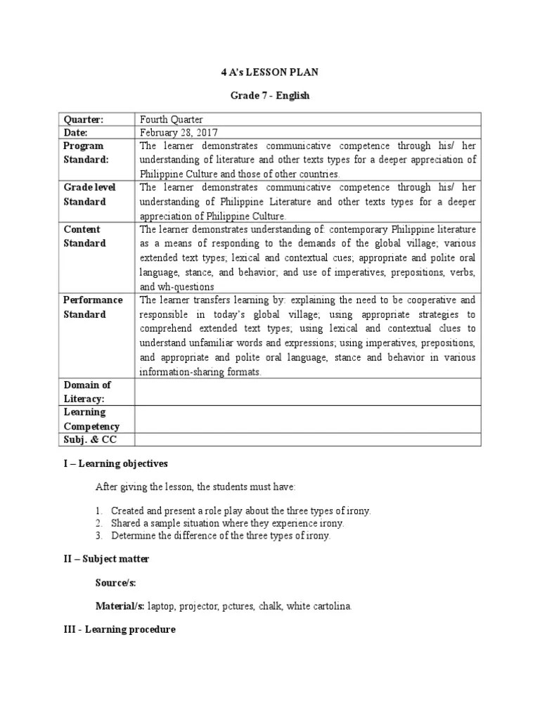 4 A Lesson Plan Educational Psychology