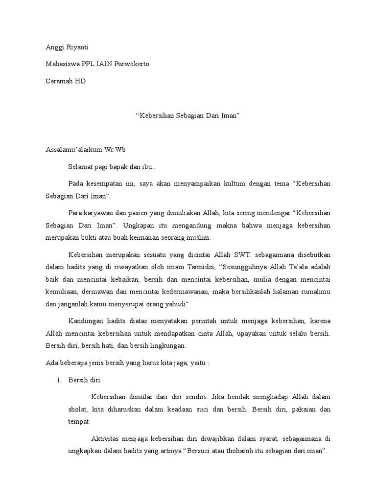 Kultum Singkat Tentang Kebersihan Lingkungan – Beinyu.com