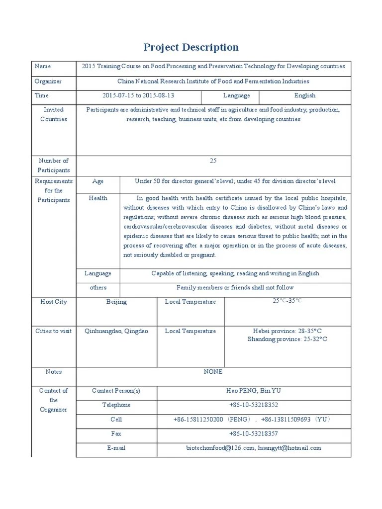 0715 2015 Training Course On Food Processing and Preservation Technology For Developing