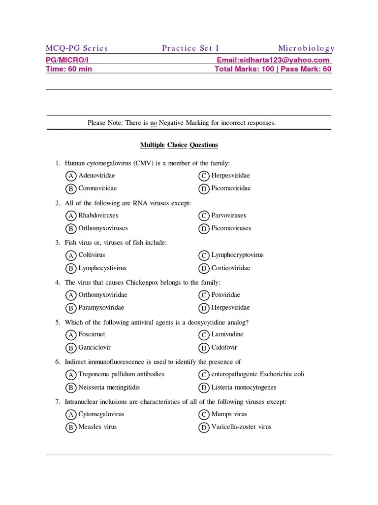 Microbiology Practice Test I | Virus | Antibody