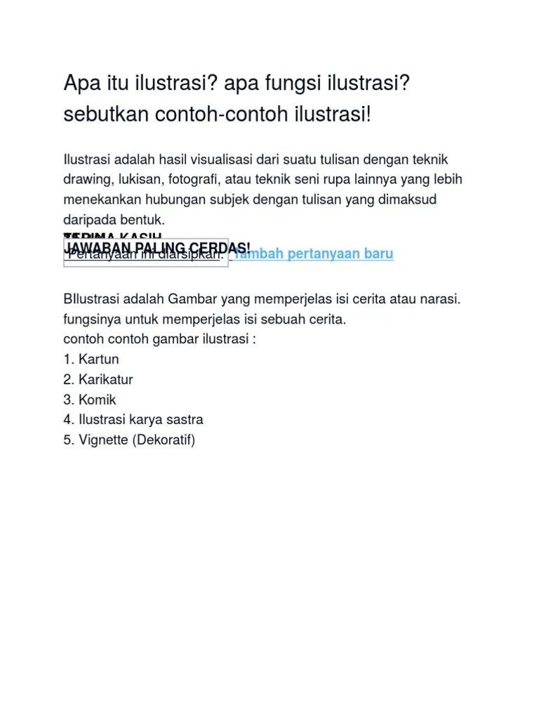 Fungsi Gambar Ilustrasi Adalah Untuk Gambar Ilustrasi