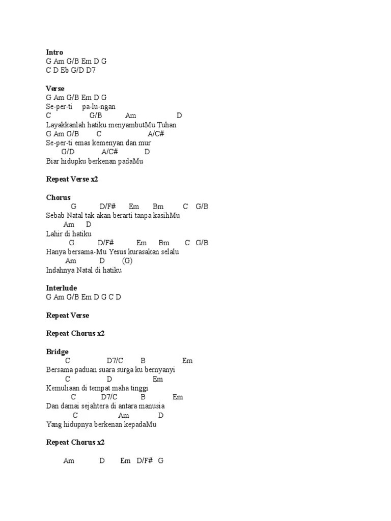 Chord Lagu Indahnya Natal Dihatiku | PDF