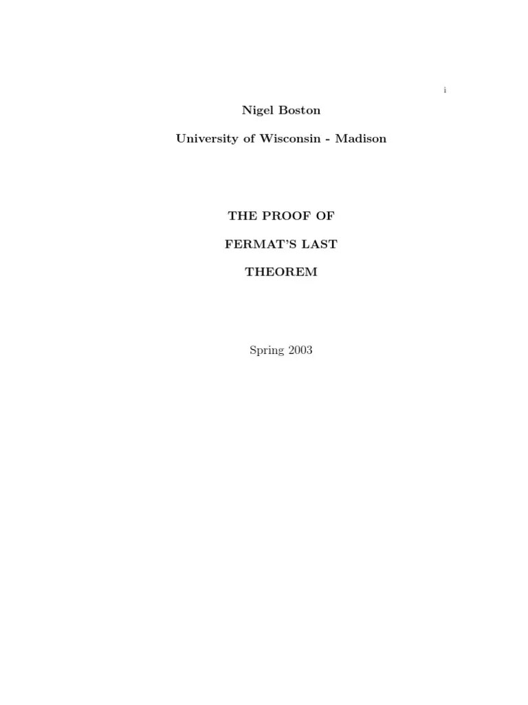Fermat Last Theorem Proof Group (Mathematics) Ring