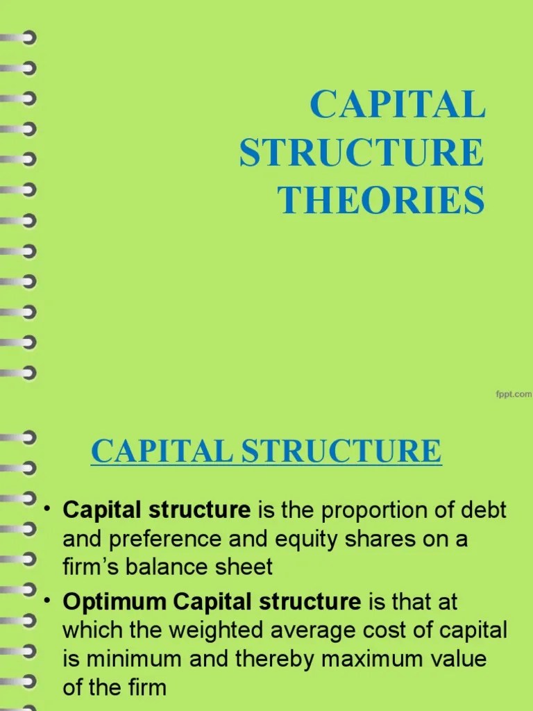 Theories of Capital Structure Ppt | Capital Structure | Cost Of Capital