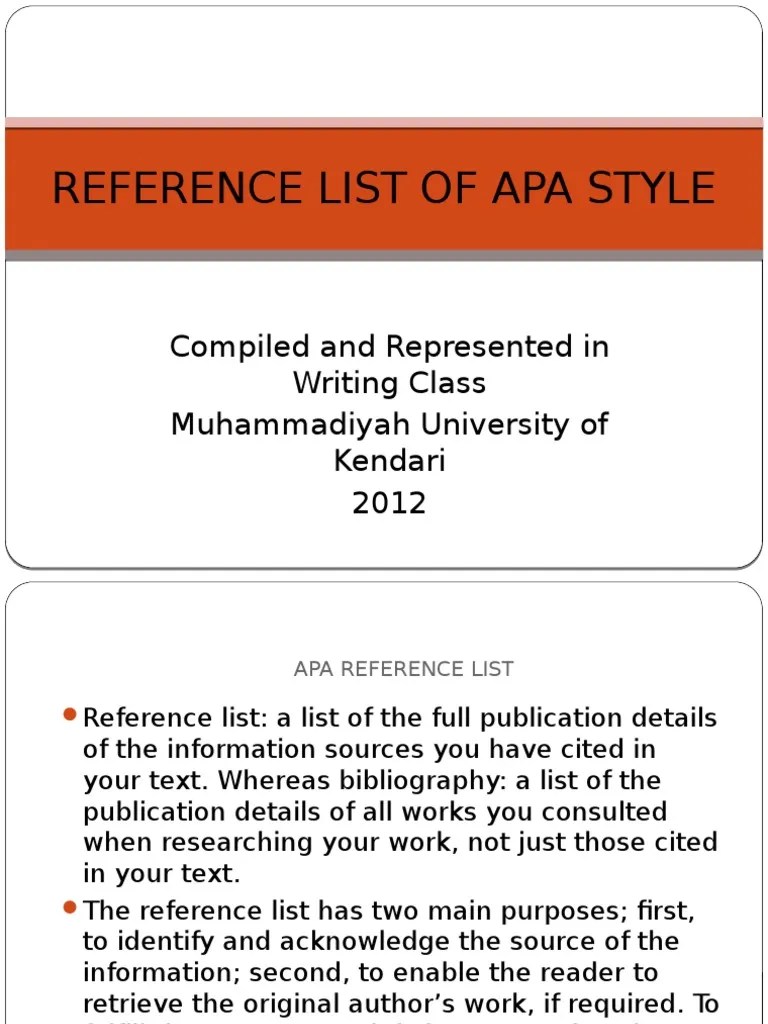 Reference List of Apa Style PDF Apa Style Letter Case