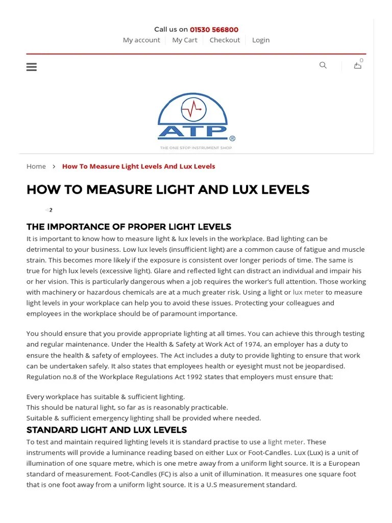 How to Measure Light Levels and Lux Levels Calibration Lighting