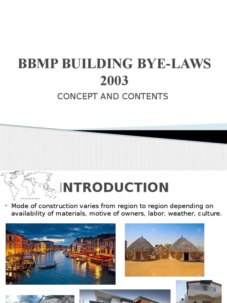 Bbmp Building ByeLaws 2003 Concept And Contents By Law