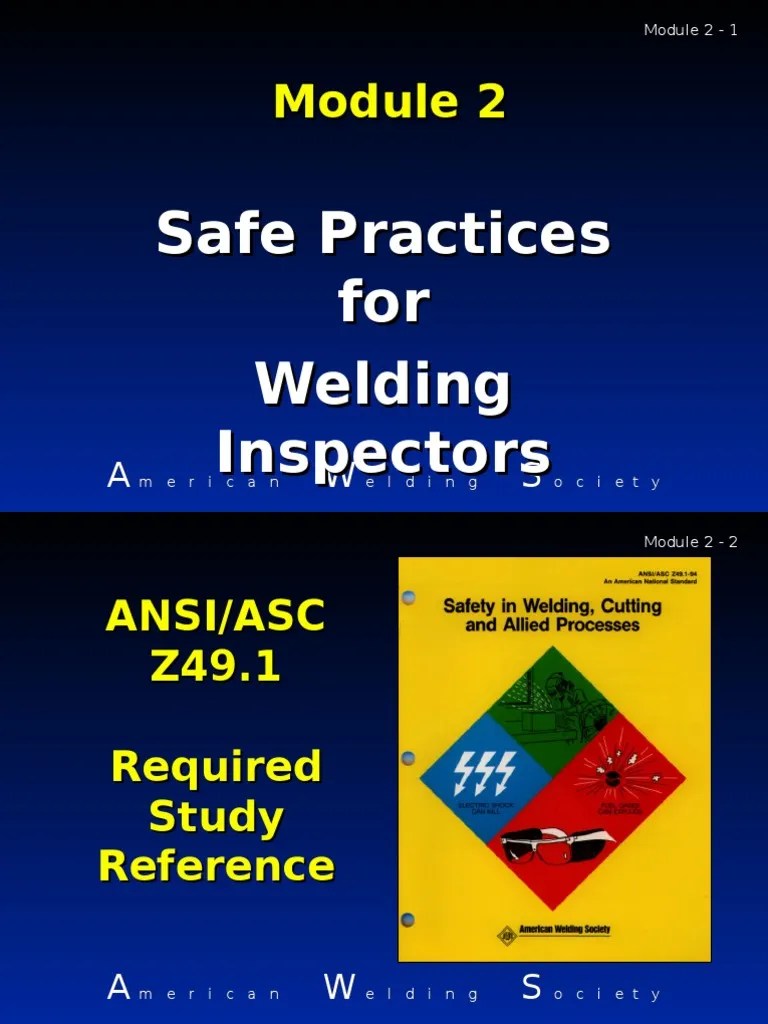 Safety Protocols and Hazards for Welding Inspectors PDF Carbon Oxygen