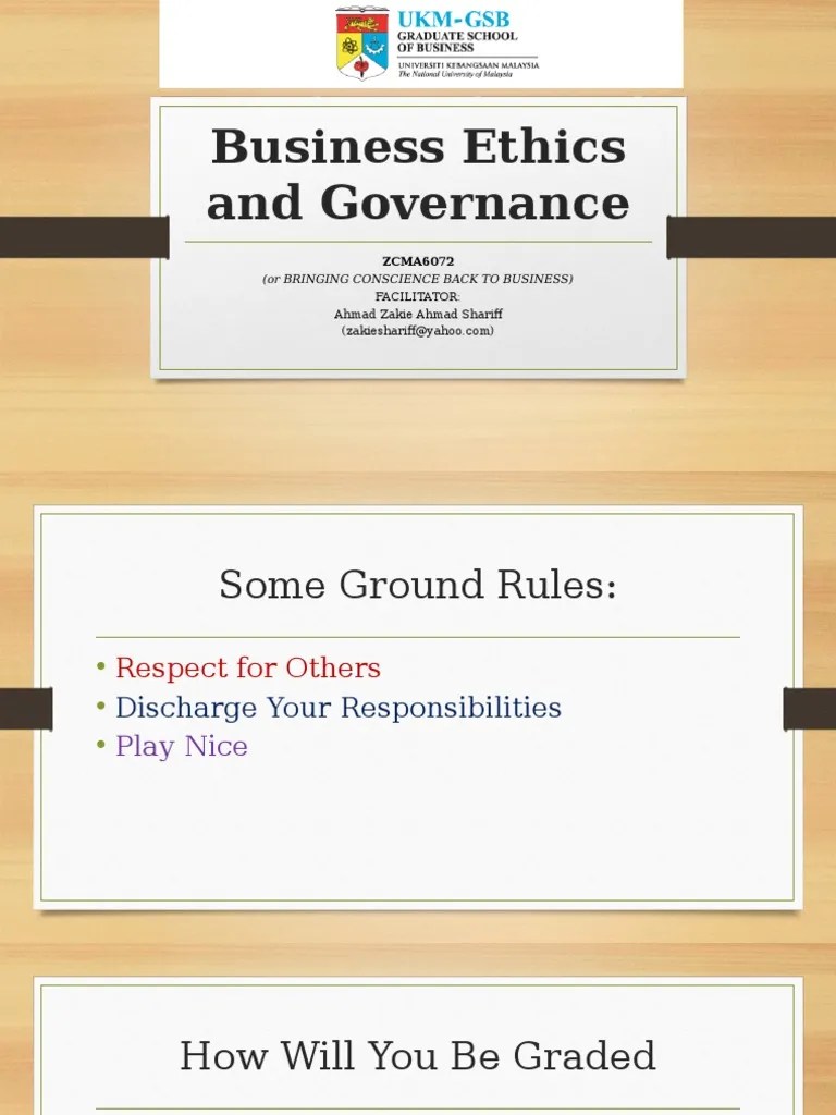 1Business Ethics and Governance Business Ethics Morality Free 30
