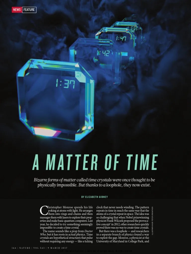 The Quest to Crystallize Time Time Crystals Summary Quantum