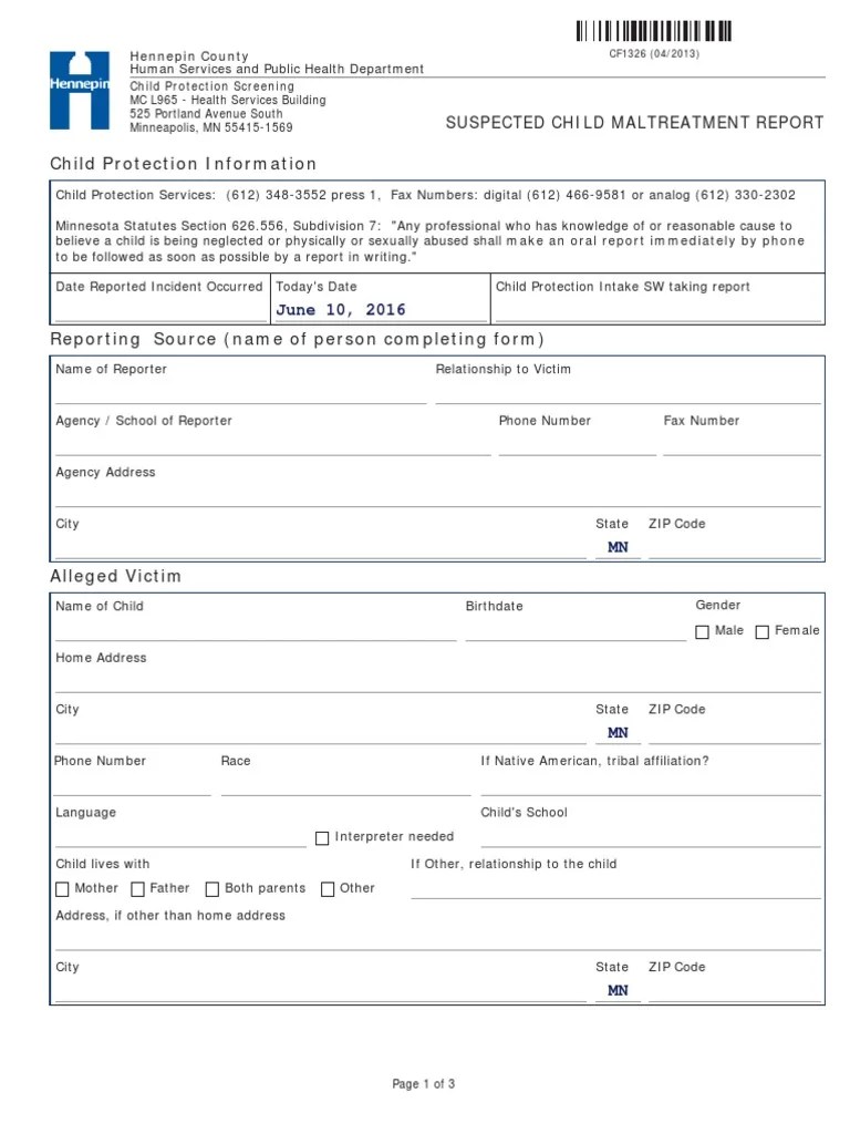 child protection reporting form Child Abuse Child Protection