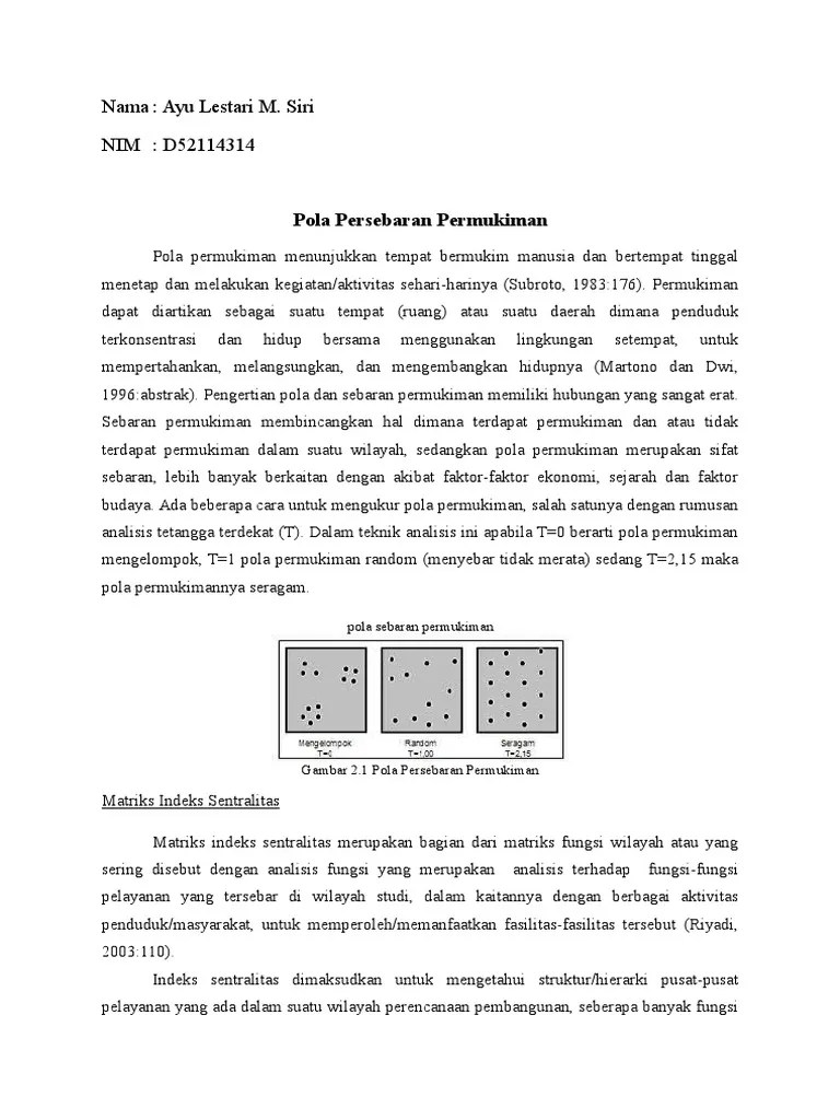 Pola Persebaran Permukiman