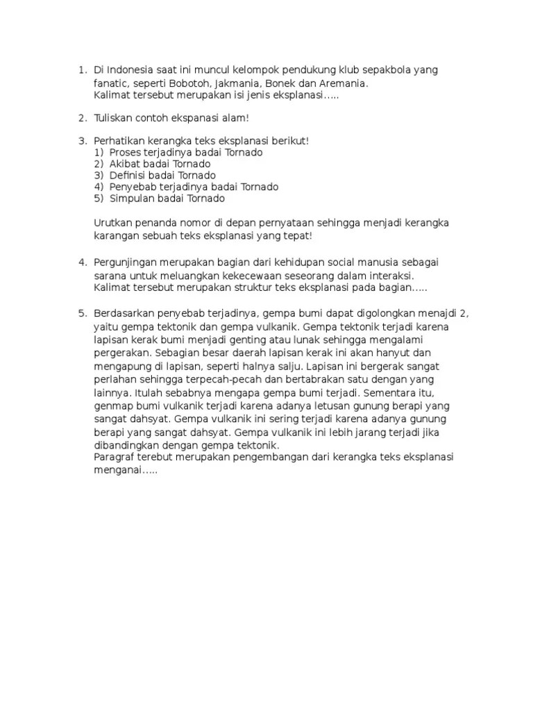 Contoh Soal Essay Teks Laporan Hasil Observasi Beserta Jawabannya