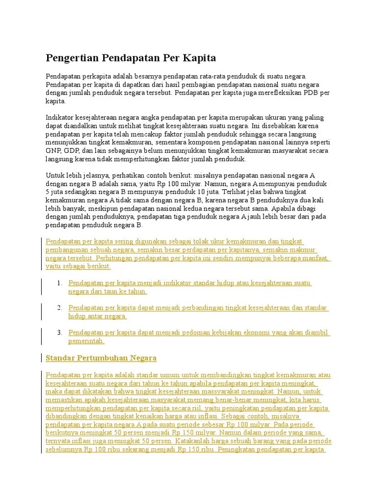 Apa Yang Dimaksud Pendapatan Perkapita – Rasanya