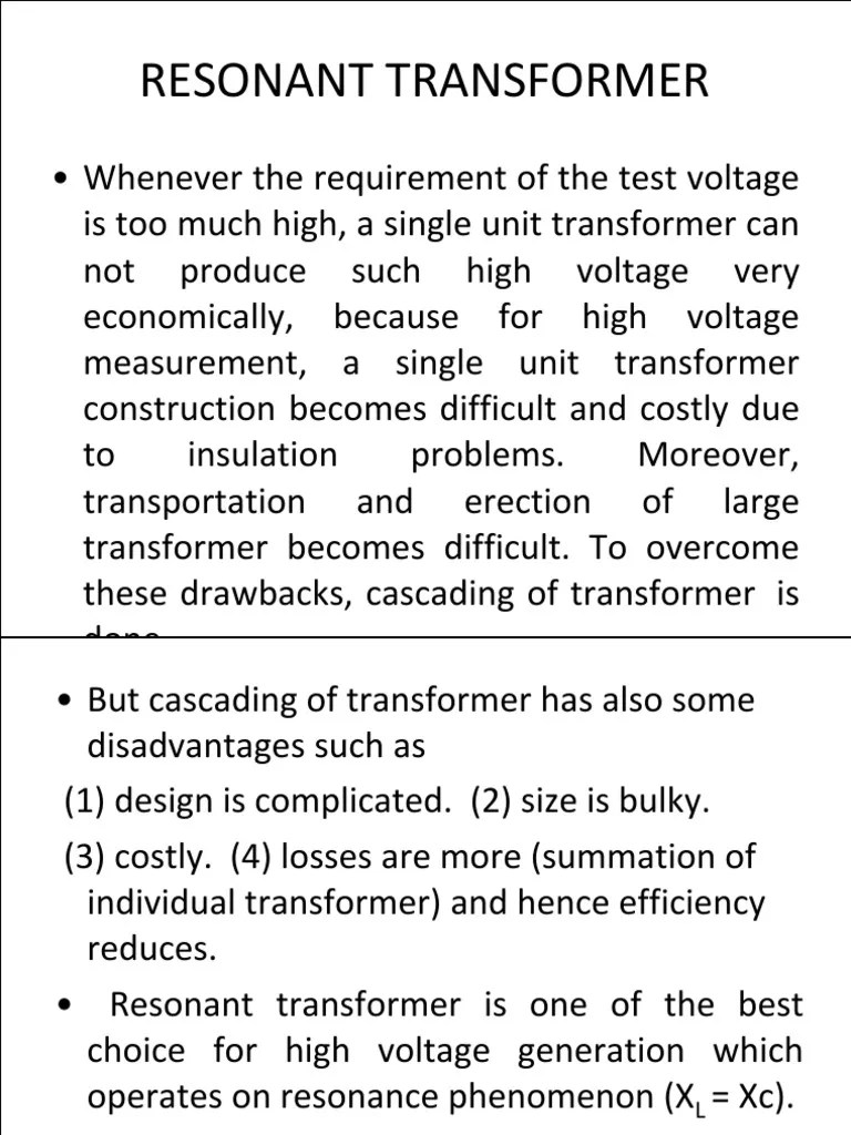 Resonant Transformer Transformer Resonance