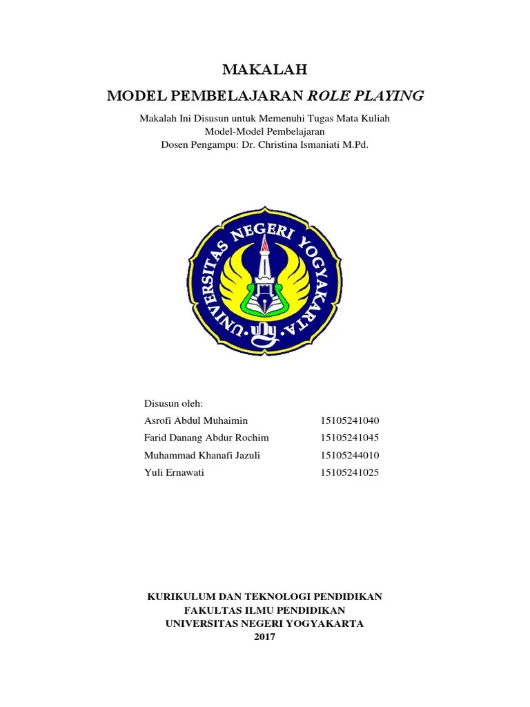 Makalah Model Pembelajaran Role Playing