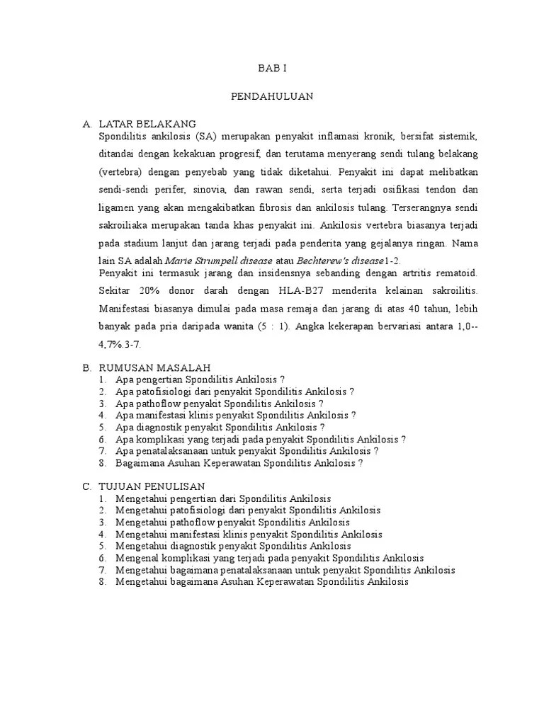 ASKEP Spondilitis Ankilosis | PDF