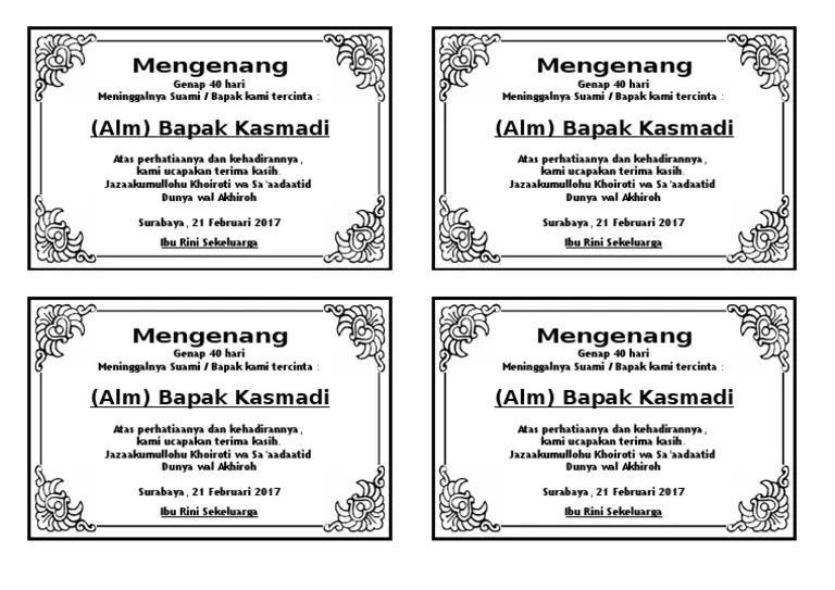 ucapan 40 hari lihat