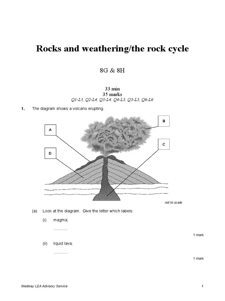 Year 8 Rocks and Weathering The Rock Cycle PDF Sedimentary Rock