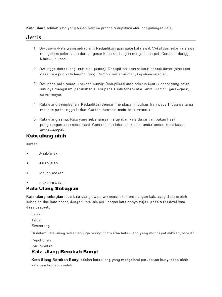 Kata Ulang | PDF
