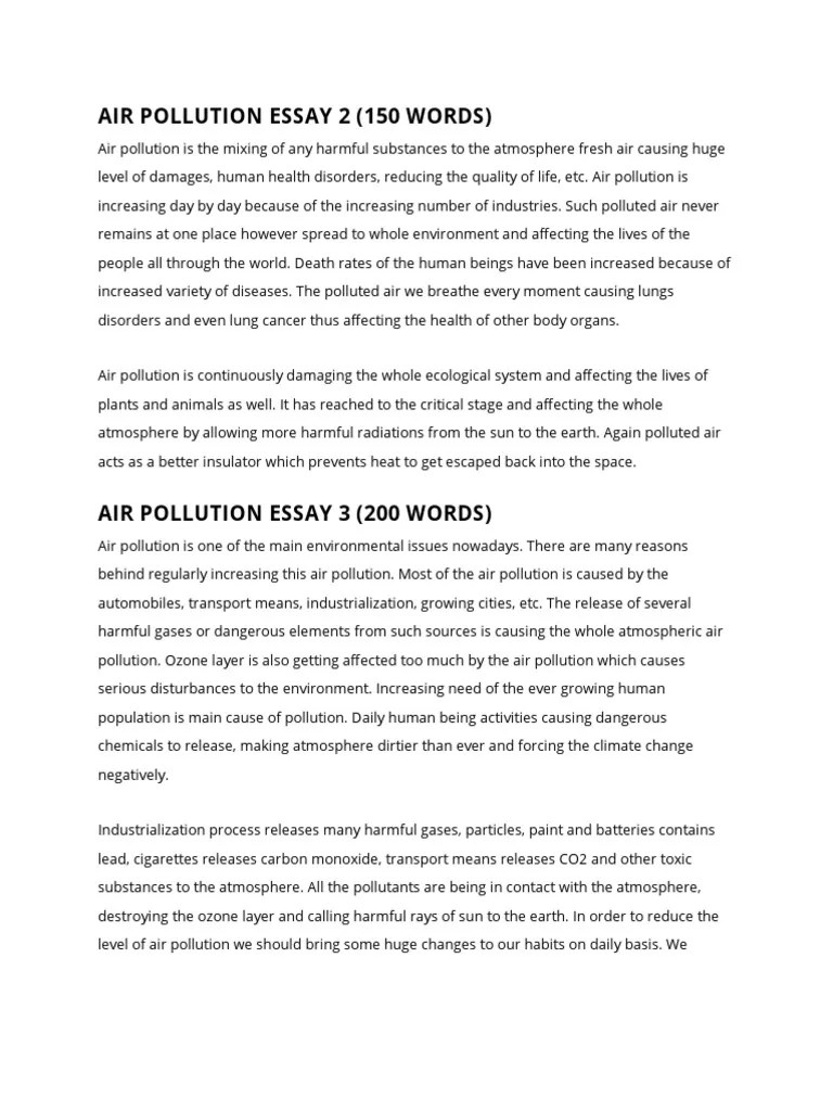 Air Pollution Essay Air Pollution Atmosphere Of Earth