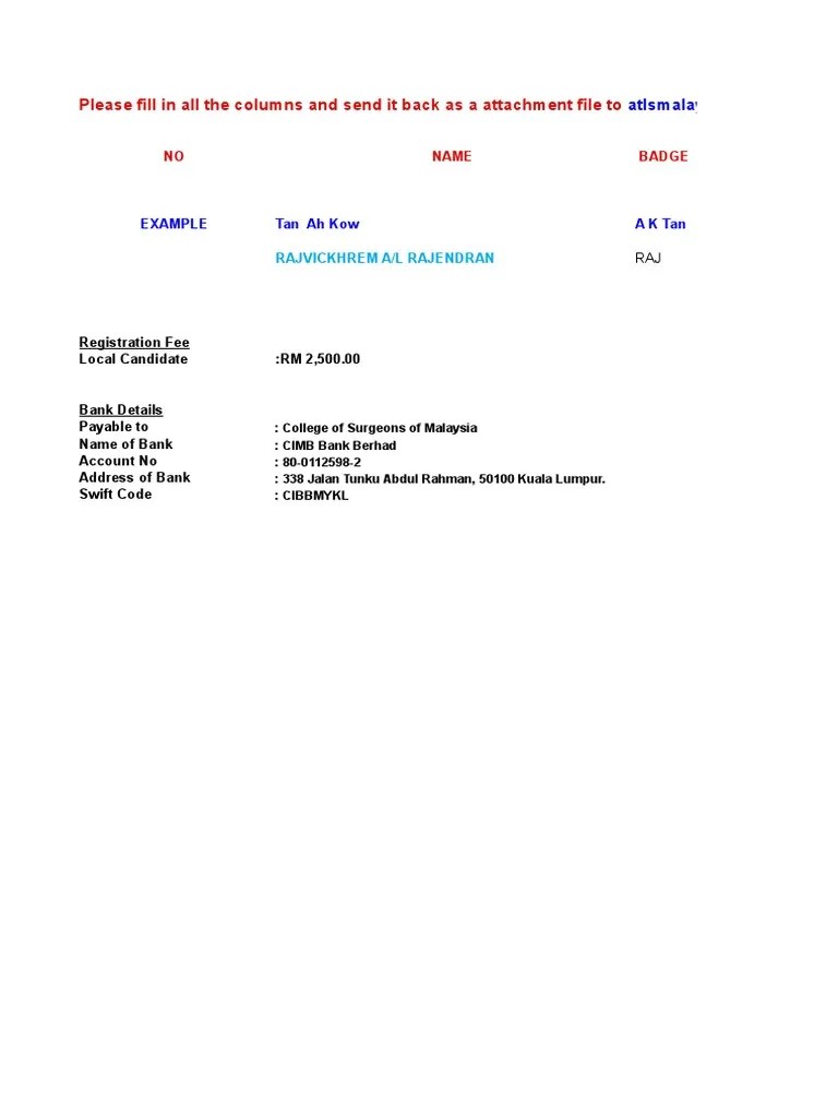 Copy of Atls Course 2017 Candidate Data Sheet Registration