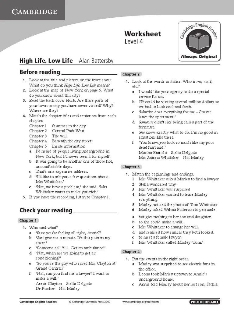cambridgeenglishreaderslevel4intermediatehighlifelowlife