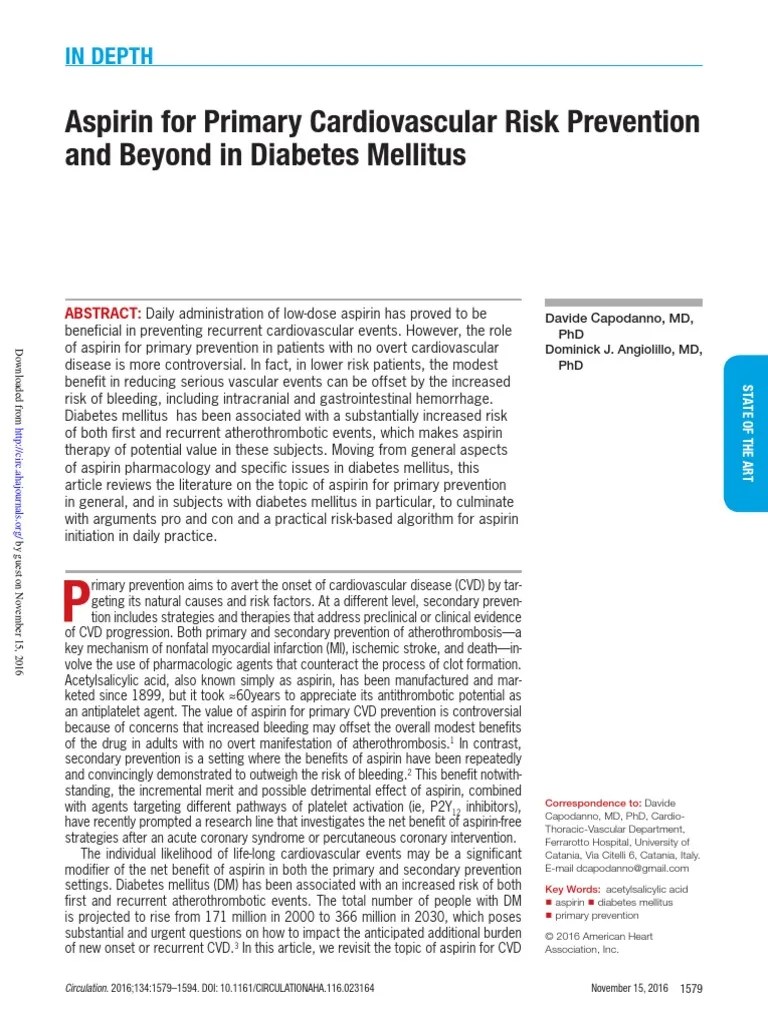 Aspirin for Primary Cardiovascular Risk Prevention and Beyond in