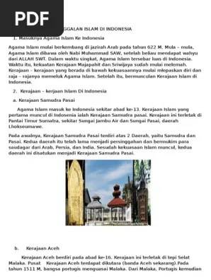 Kerajaan Dan Peninggalan Islam Di Indonesia | PDF