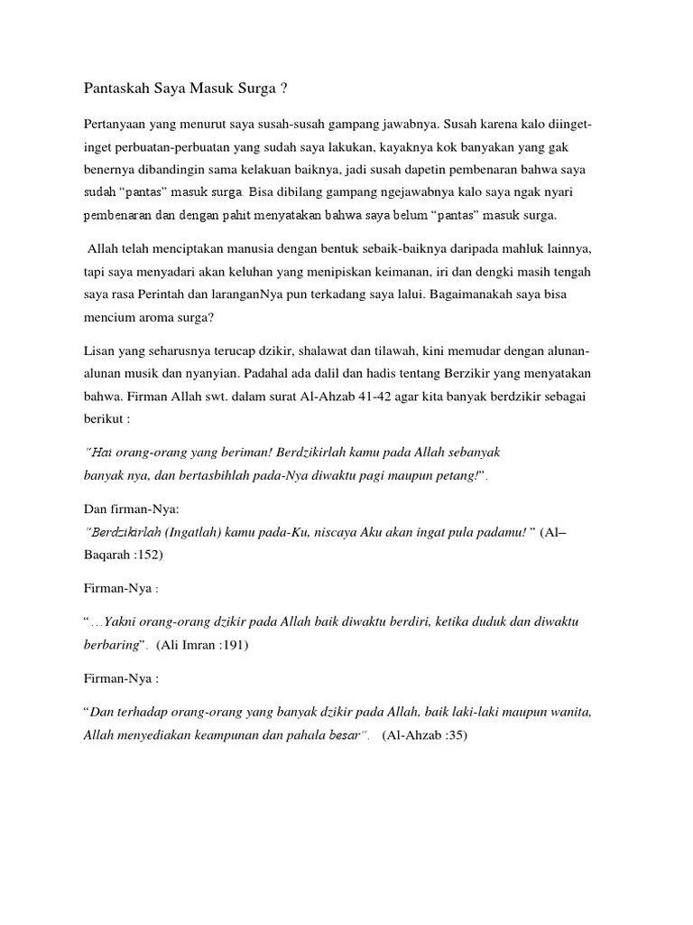 Pantaskah Saya Masuk Surga | PDF