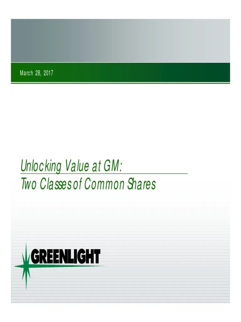 Greenlight GM | PDF