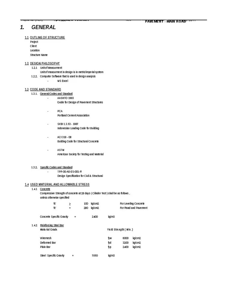 Rigid Pavement AASHTO 1993 Road Surface Road