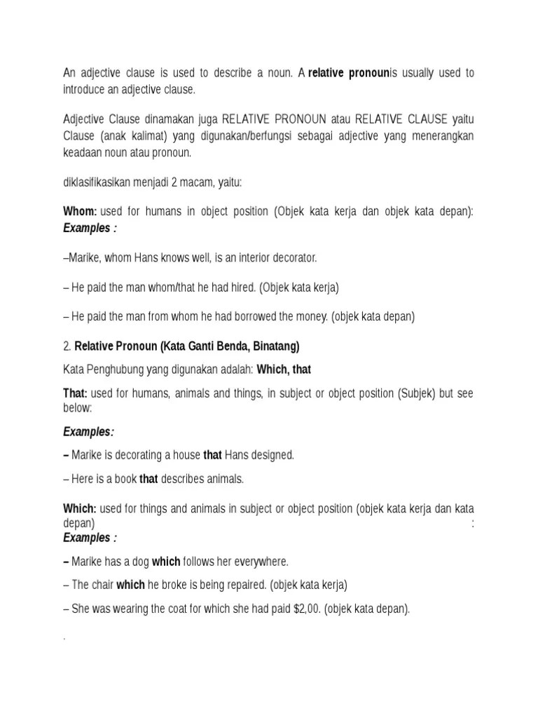 Contoh Kalimat Adjective Clause beserta Penjelasannya.docx
