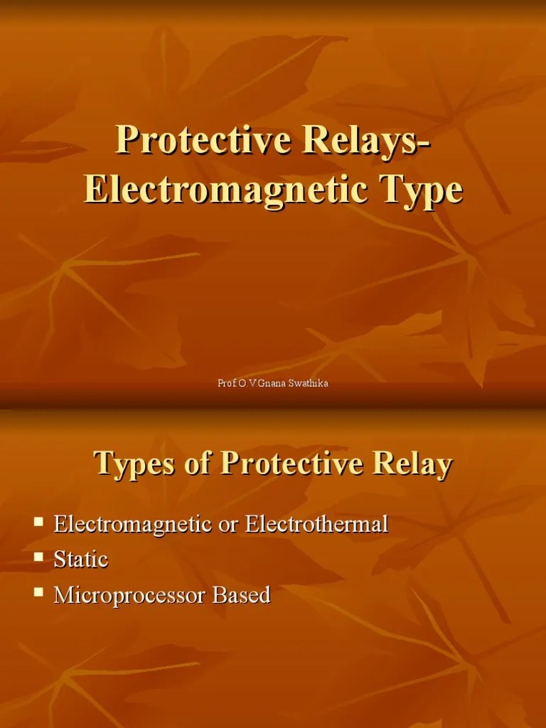 6 Classification of Relays PDF Relay Induction