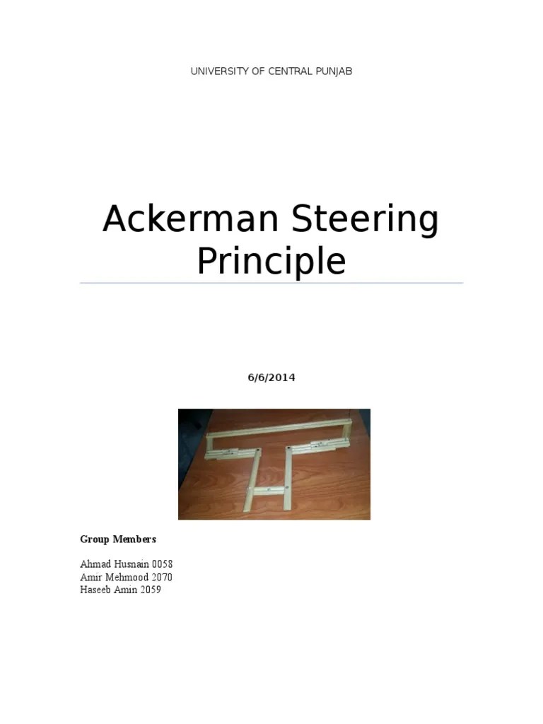 Ackerman Steering Design Report.docx Angle Geometry