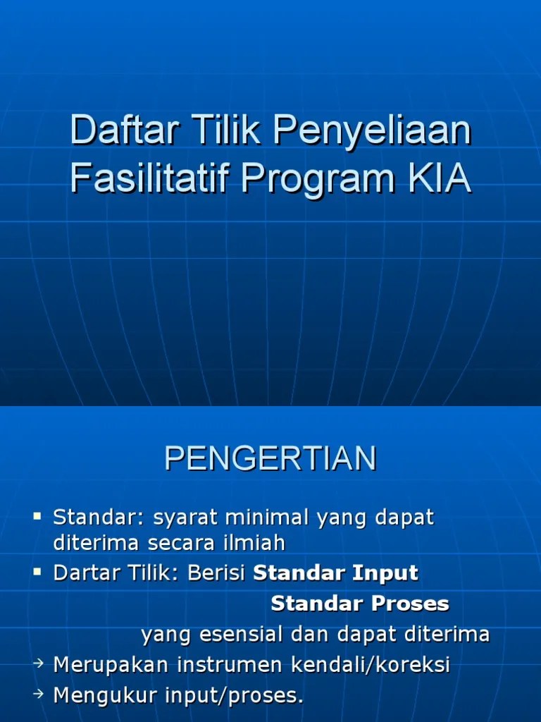 Daftar Tilik Penyeliaan Fasilitatif Program KIA