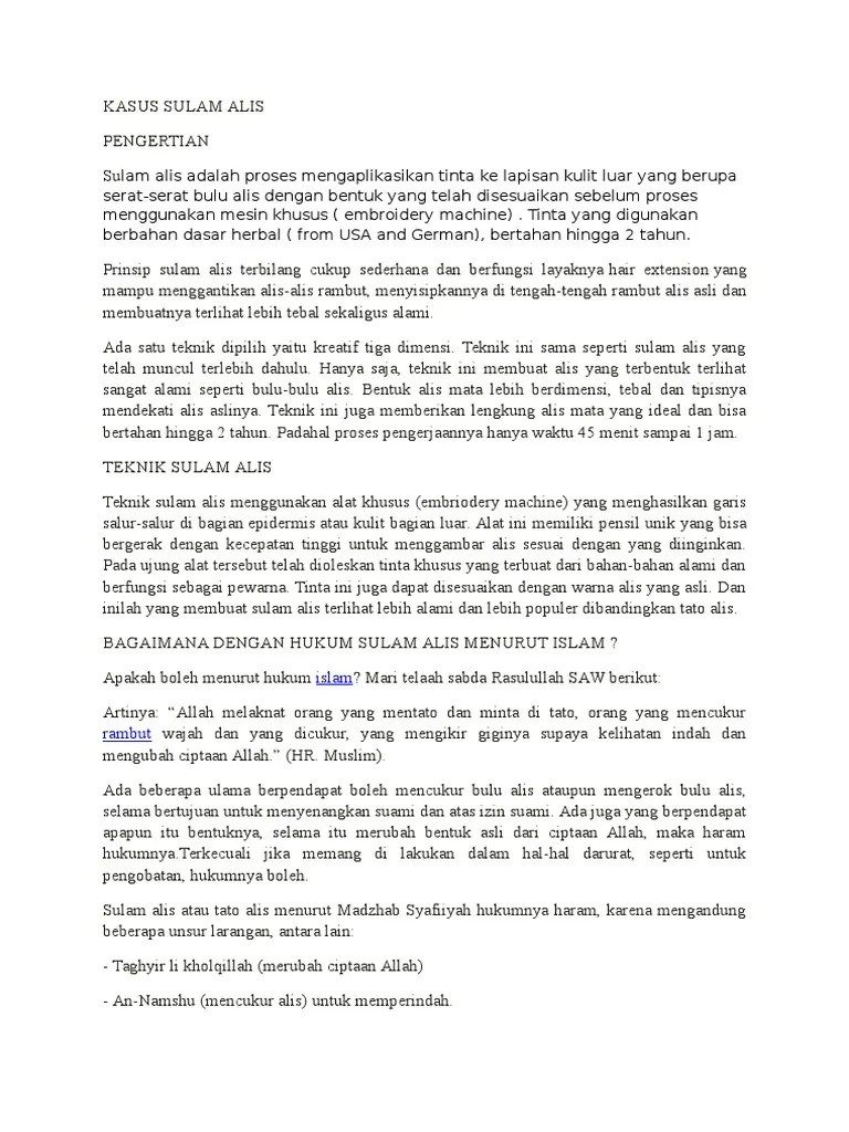 Kasus Sulam Alis | PDF