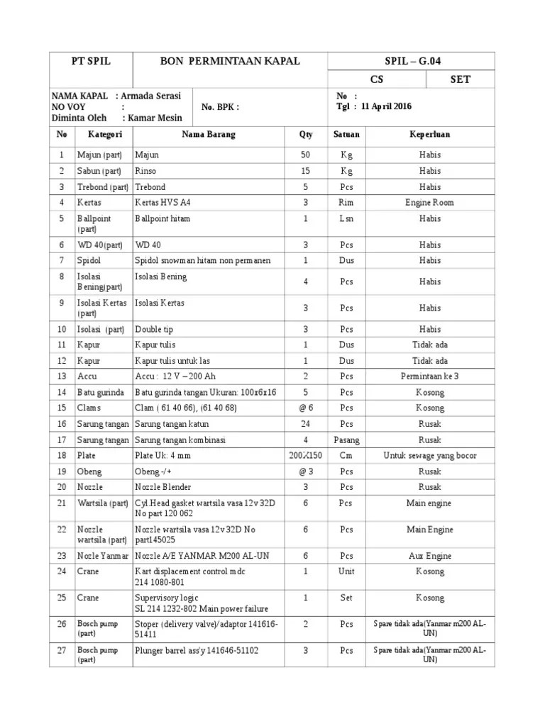 Permintaan Barang | PDF