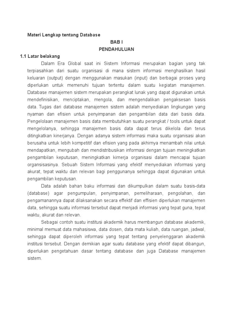 Materi Lengkap Tentang Database