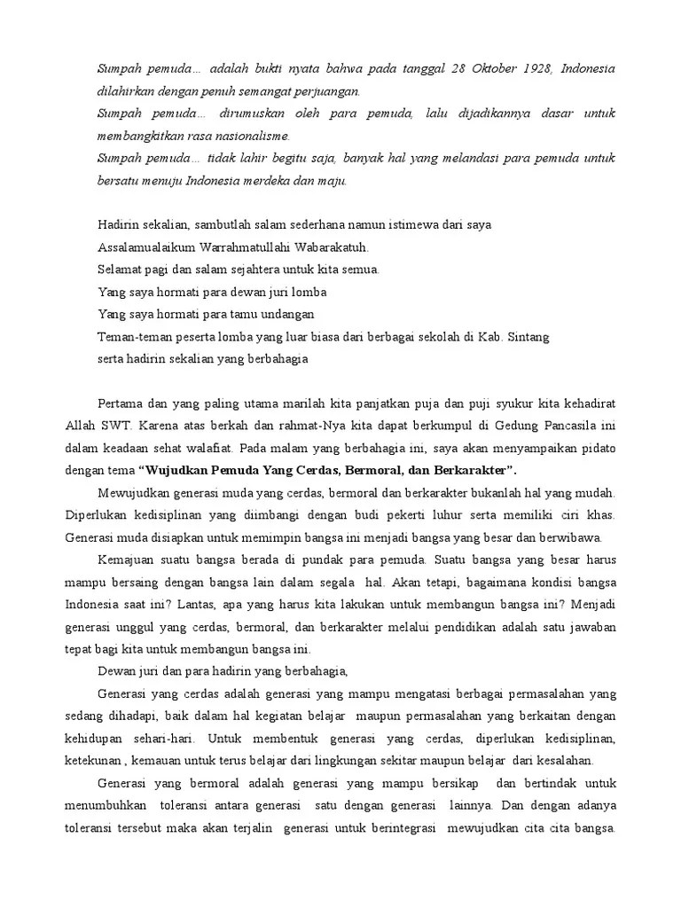Teks Pidato Tentang Hari Sumpah Pemuda – Kami