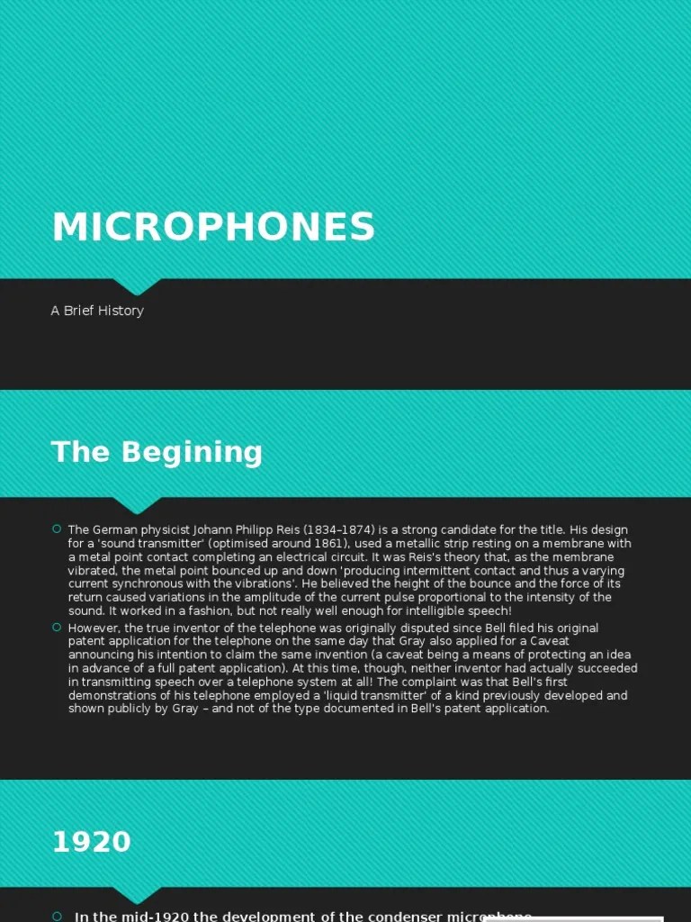 History of Microphones.pptx Microphone Telephone