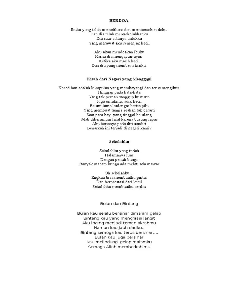 Materi Puisi Kelas 3 Sd Real Pdf