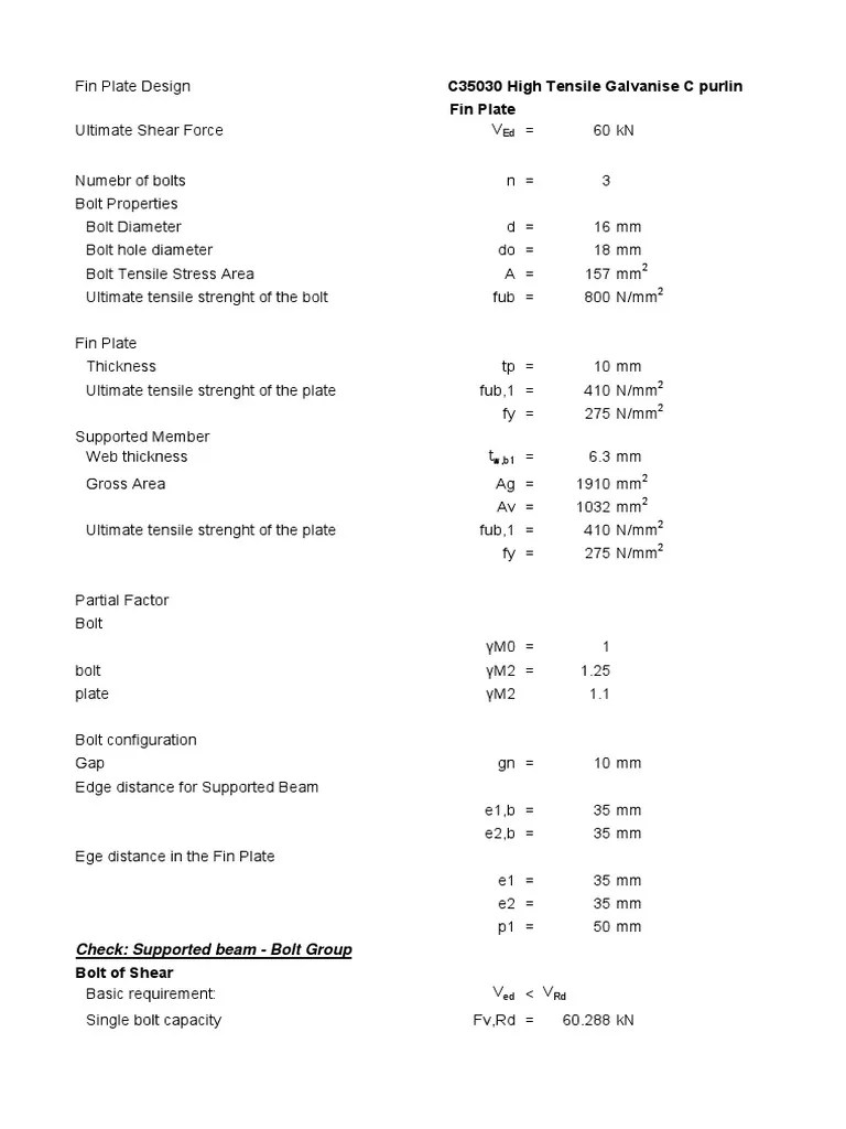 Splice Joint Design To Eurocode PDF Beam (Structure) Strength Of