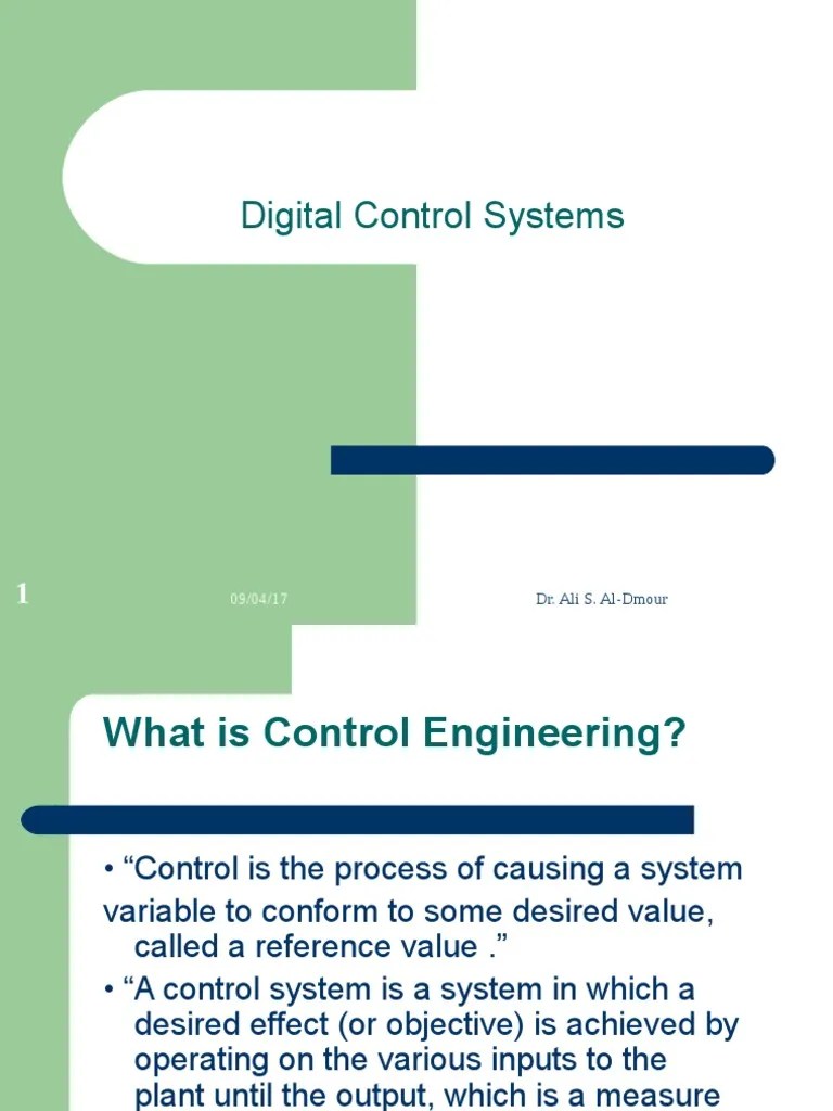 Digital control systems lecture 1.ppt Control System Electronic