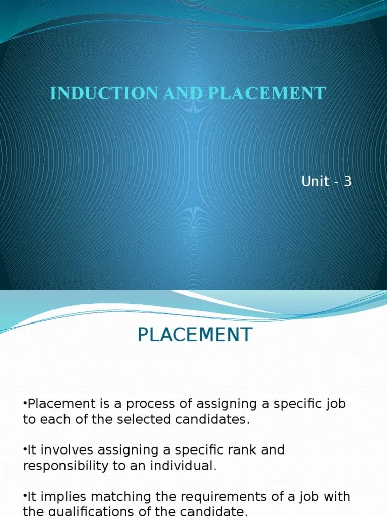 PLACEMENT AND INDUCTION.pptx Turnover (Employment) Employment