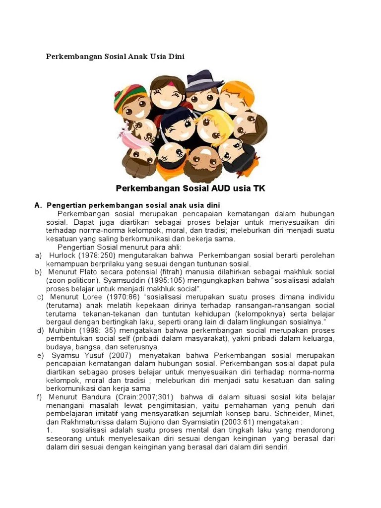 Perkembangan Sosial Anak Usia Dini